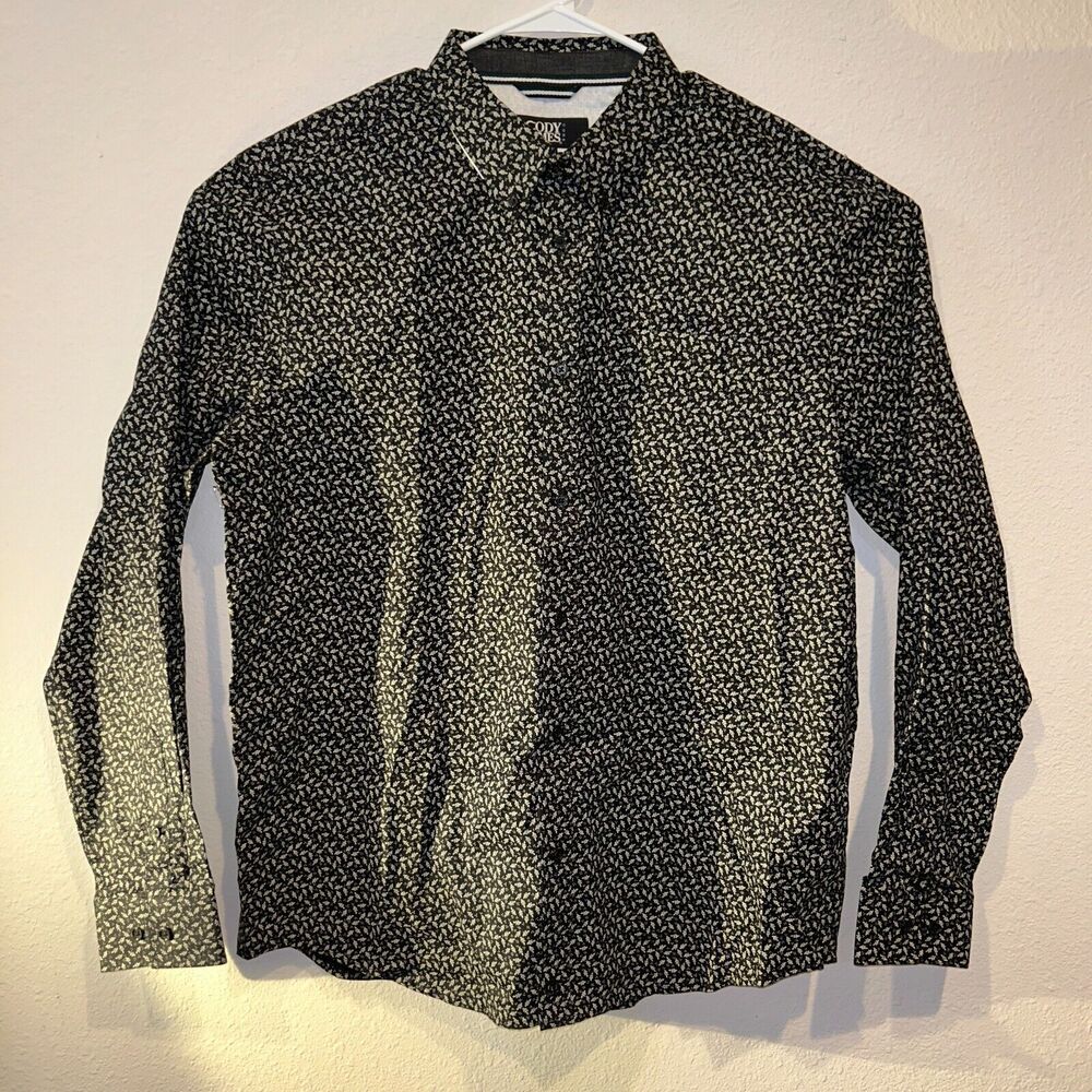 Cody James Core Shirt Mens LARGE Black Geometric Western Button Down